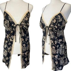 Victoria's Secret Floral Y2K Babydoll Cami Tie Front